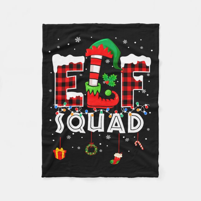 Manta Polar Funny Elf Squad Christmas Family Matching Pajamas  (Anverso)