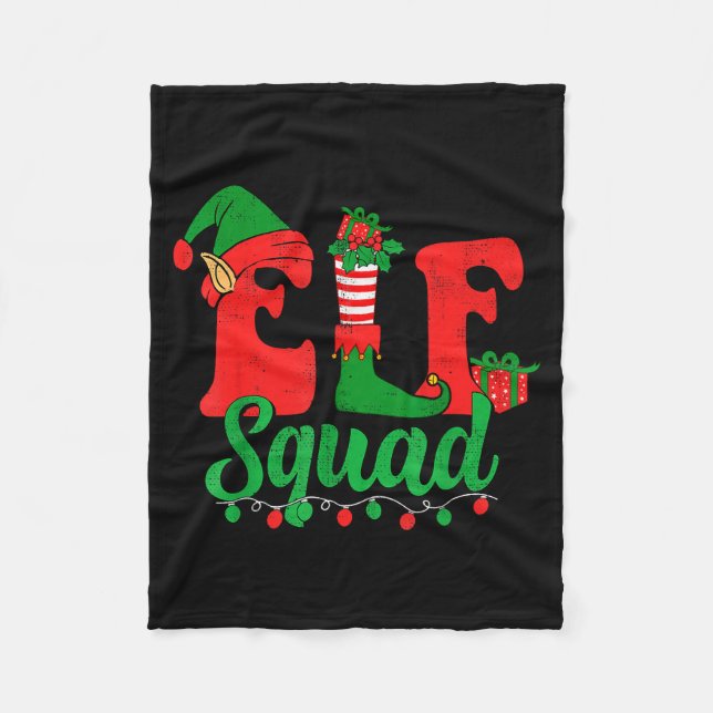 Manta Polar Funny Elf Squad Santa Hat Family Matching Christma (Anverso)