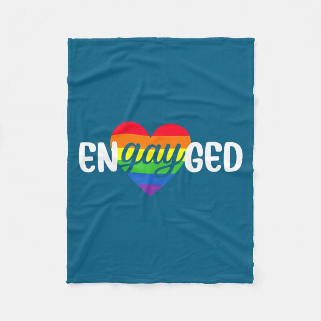 Manta Polar Funny Engayged Gay Couple Engagement Party Rainbow (Anverso)