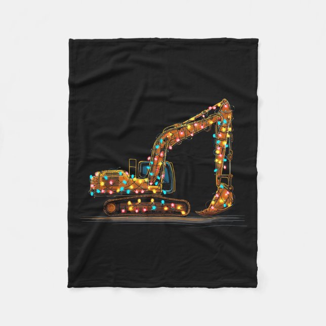 Manta Polar Funny Excavator Christmas Graphics Lights Lover  (Anverso)