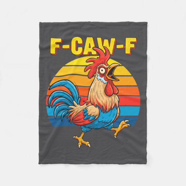 Manta Polar Funny F Awk F Chicken F Caw F Rooster Pun Retro Cl (Anverso)