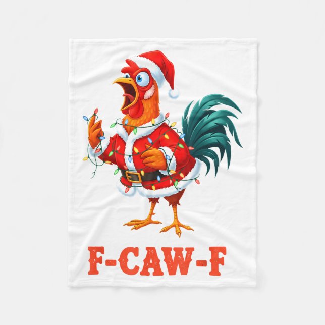 Manta Polar Funny F-caw-f Chicken Humor Santa Rooster Christma (Anverso)
