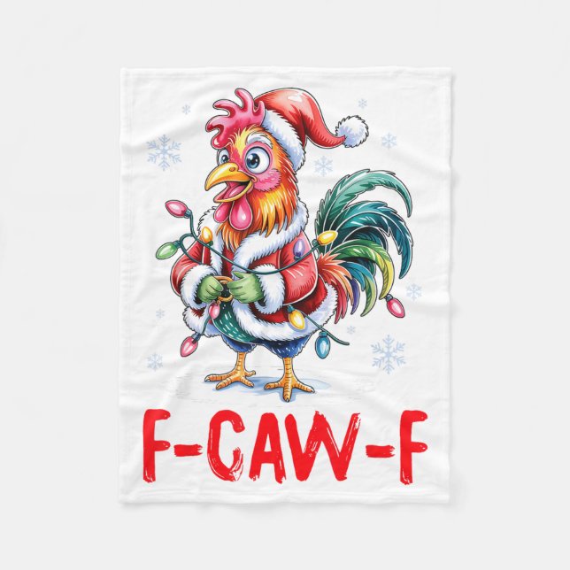 Manta Polar Funny F-caw-f Chicken Humor Santa Rooster Christma (Anverso)