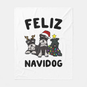 Manta Polar Funny Feliz Navidog Ministra Schnauzer amante del 