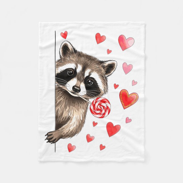 Manta Polar Funny Feral Raccoon Valentine's Day Sarcastic Humo (Anverso)