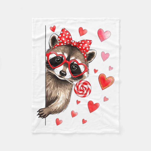 Manta Polar Funny Feral Raccoon Valentine's Day Sarcastic Humo (Anverso)