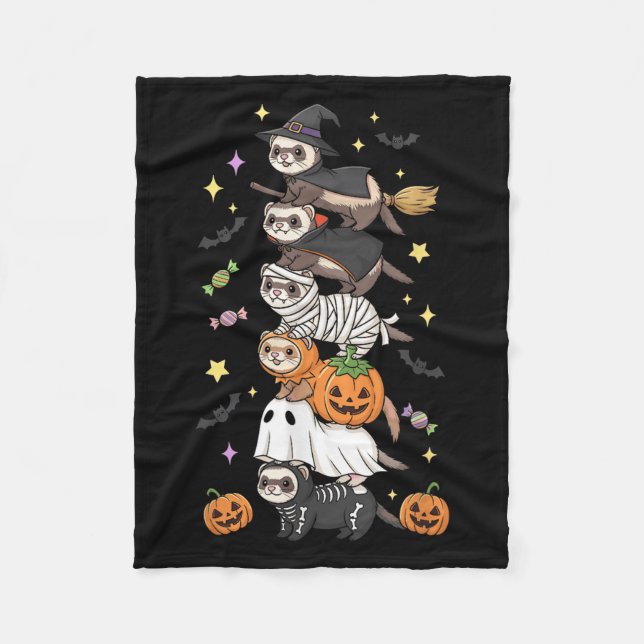 Manta Polar Funny Ferret Witch Vampire Ghost Halloween Kids Me (Anverso)