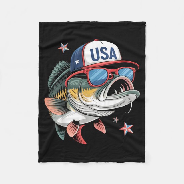Manta Polar Funny Fishing &amp; Fisherman Gift American Flag  (Anverso)