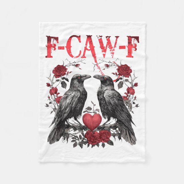 Manta Polar Funny Floral Heart Raven F-caw-f Anti Valentin's D (Anverso)