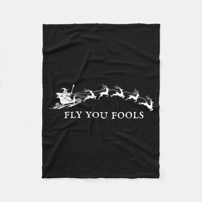 Manta Polar Funny Fly You Fools Santa Sleigh Reindeer Christma (Anverso)
