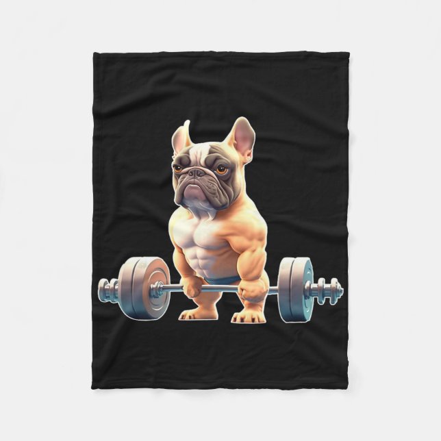 Manta Polar Funny French Bulldog Bodybuilding Gym Frenchie Wei (Anverso)