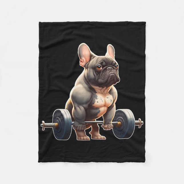 Manta Polar Funny French Bulldog Bodybuilding Gym Frenchie Wei (Anverso)