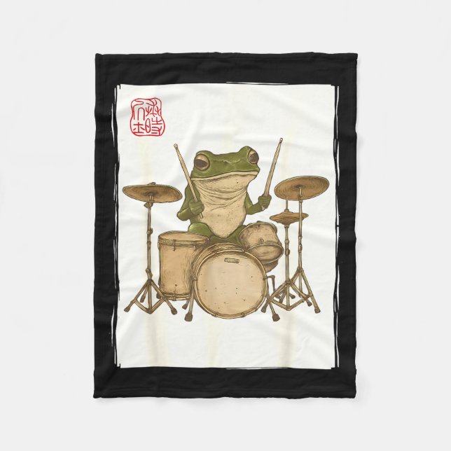 Manta Polar Funny Frog Drum Rock Music Kawaii Japanese  (Anverso)