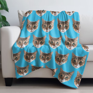 Manta Polar Funny funda personalizada de cara de gato