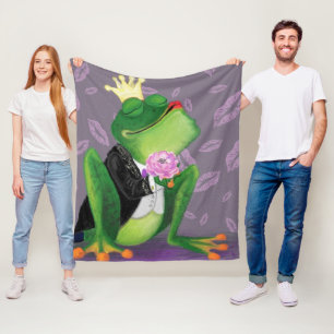 Manta Polar Funny Funny Fleece Blanket with Frog Prince - Kiss