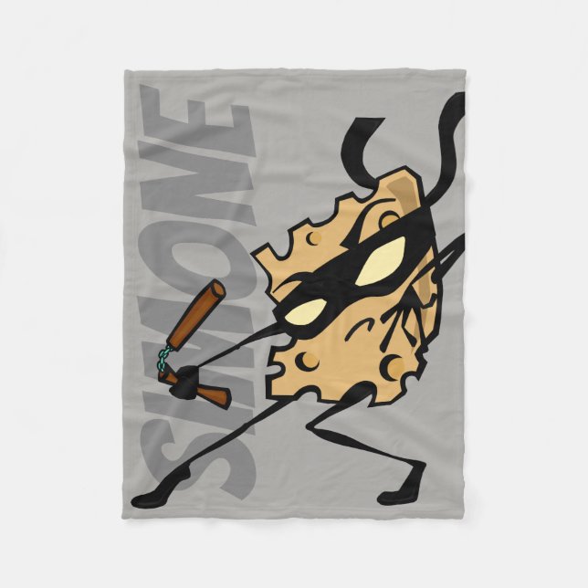 MANTA POLAR FUNNY FUNNY NINJA CHEESE FLEECE BLANKET (Anverso)