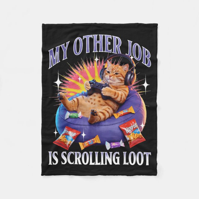 Manta Polar Funny Gaming Gamer Cat  (Anverso)