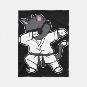 Manta Polar Funny Gato Dabbing Karate Para Chicas Karate
