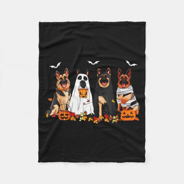 Manta Polar Funny Ghost German Shepherd Halloween Dog Mom Dog  (Anverso)