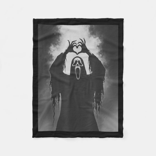 Manta Polar Funny Ghost Hand Heart Sign Soky Costume Halloween (Anverso)
