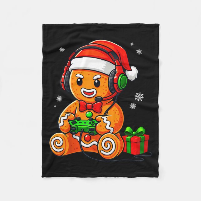 Manta Polar Funny Gingerbread Gaming Pjs Pajamas Christmas Xma (Anverso)