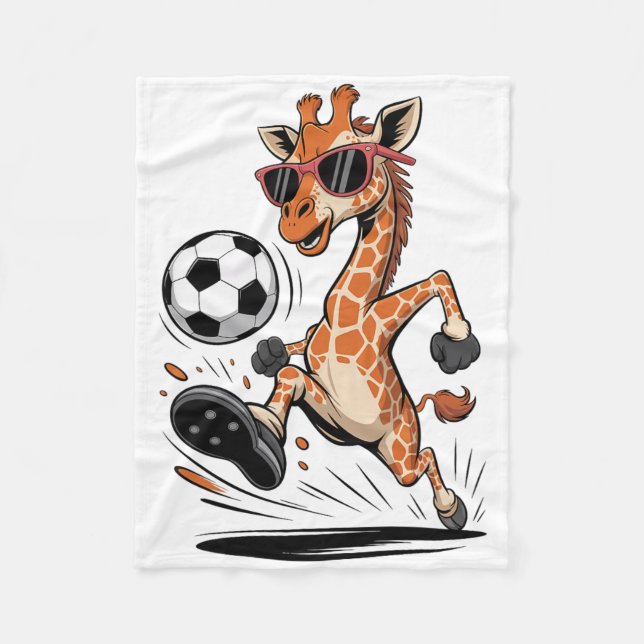 Manta Polar Funny Giraffe Playing Soccer Ll Artwork Cool Anima (Anverso)