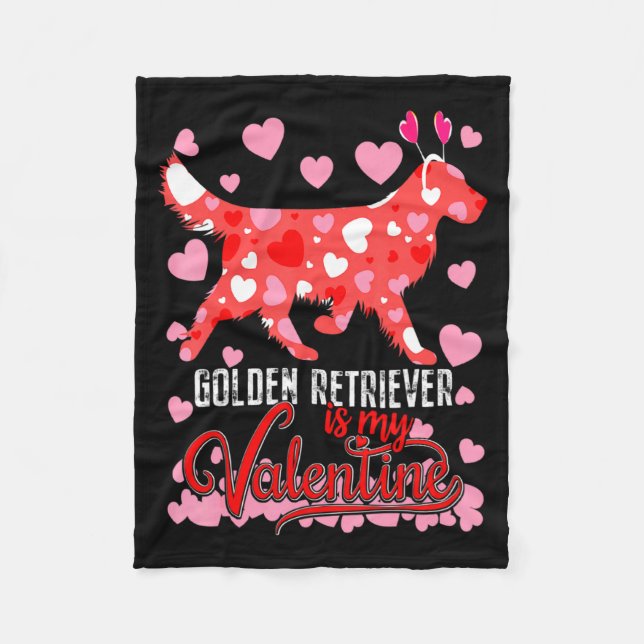 Manta Polar Funny Golden Retriever Is My Valentine Dog Lover D (Anverso)