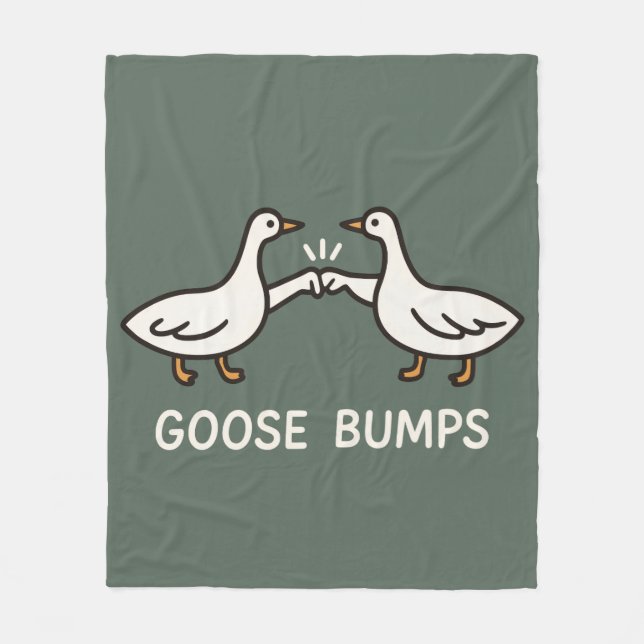 Manta Polar Funny Goose Bump Personalizado | Fist Bump Geese A (Anverso)