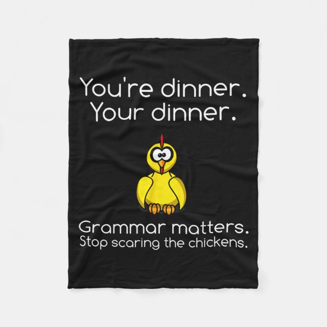 Manta Polar Funny Grammar - Stop Ing The Chickens Shirts  (Anverso)