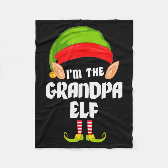 Manta Polar Funny Grandpa Elf Matching Family Group Pj Christm (Anverso)
