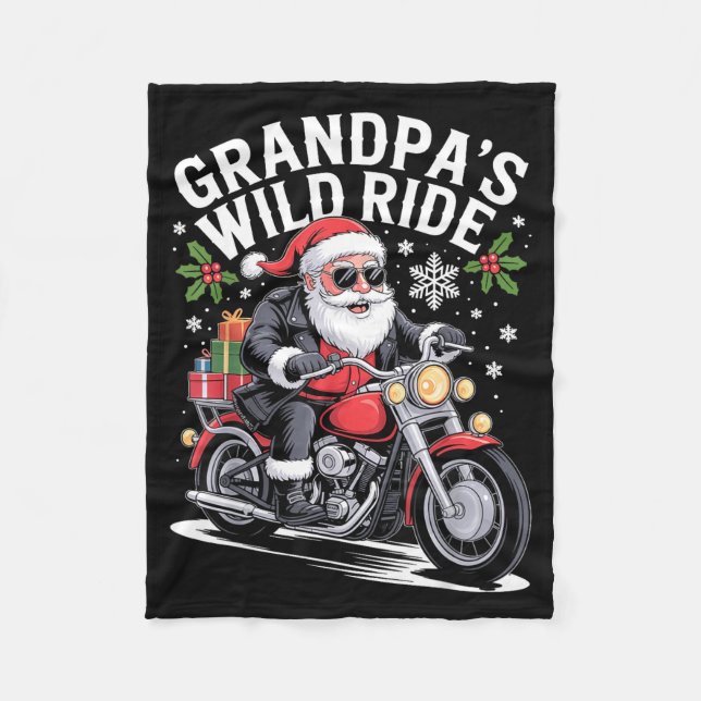 Manta Polar Funny Grandpa's Biker Ride Christmas Motorcycle Sa (Anverso)