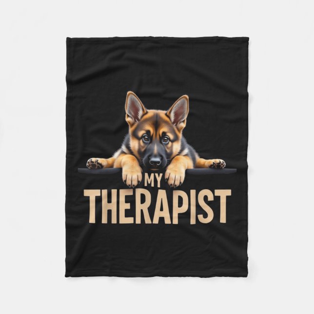 Manta Polar Funny Gsd Shep Puppy My Therapist German Shepherd  (Anverso)