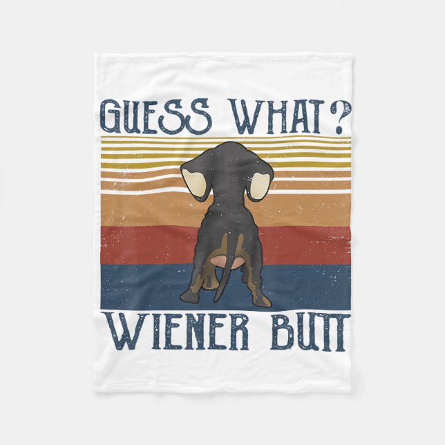Manta Polar Funny Guess What Wiener Butt  Gift  Dachshund Love (Anverso)