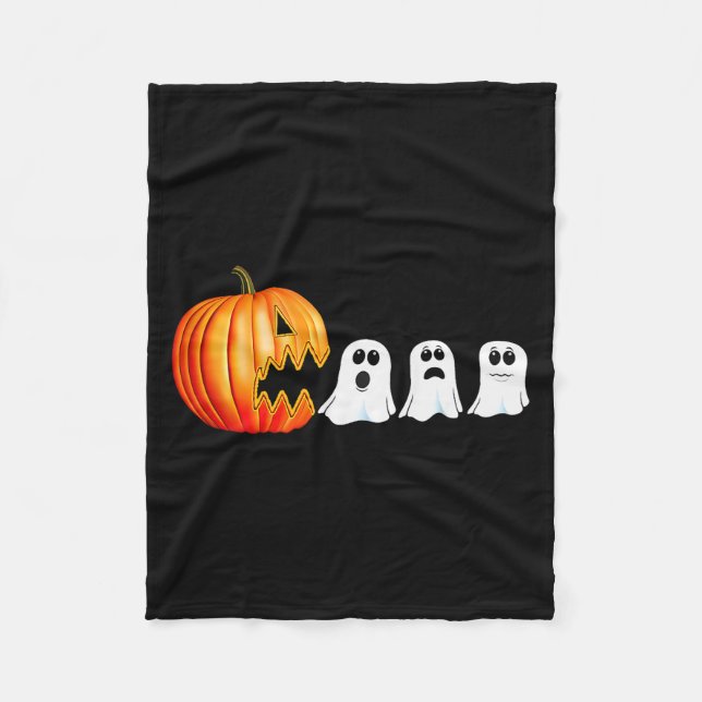 Manta Polar Funny Halloween Pumpkin Ghosts Jack O Lantern  (Anverso)