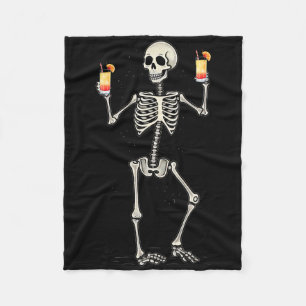Manta Polar Funny Halloween Skeleton Bebiendo Tequila Sunrise