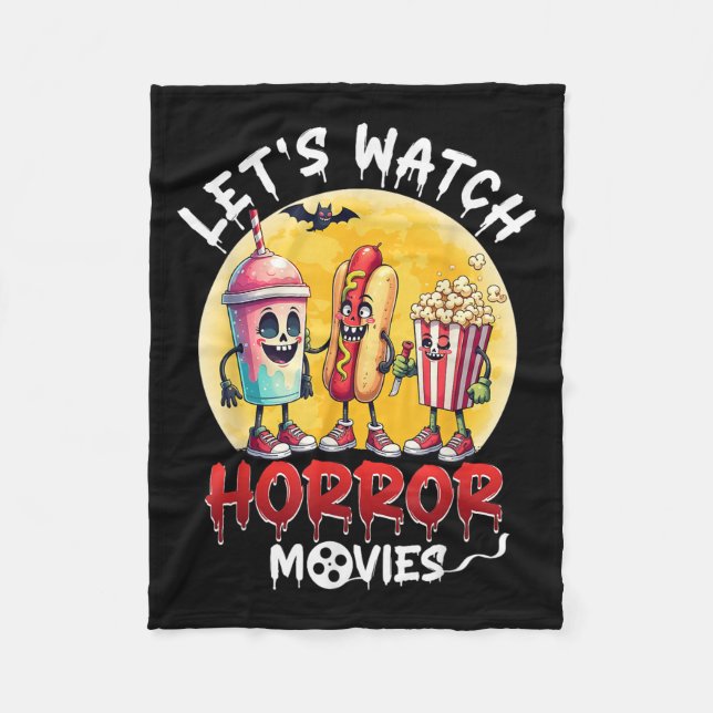 Manta Polar Funny Halloween Snack Characters Let's Watch Horro (Anverso)