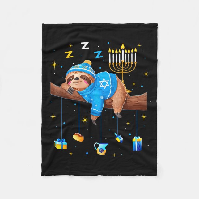 Manta Polar Funny Hanukkah Sloth Jewish Chanukah Sleeng Hanukk (Anverso)