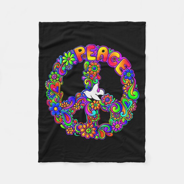 Manta Polar Funny Hipe Flower Wer Peace Sign Tee  (Anverso)