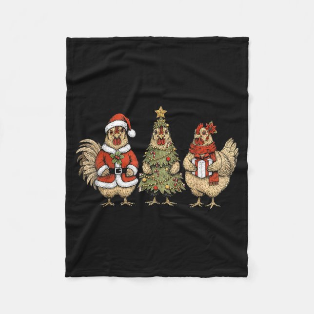 Manta Polar Funny Holiday Hen Christmas Chicken  (Anverso)
