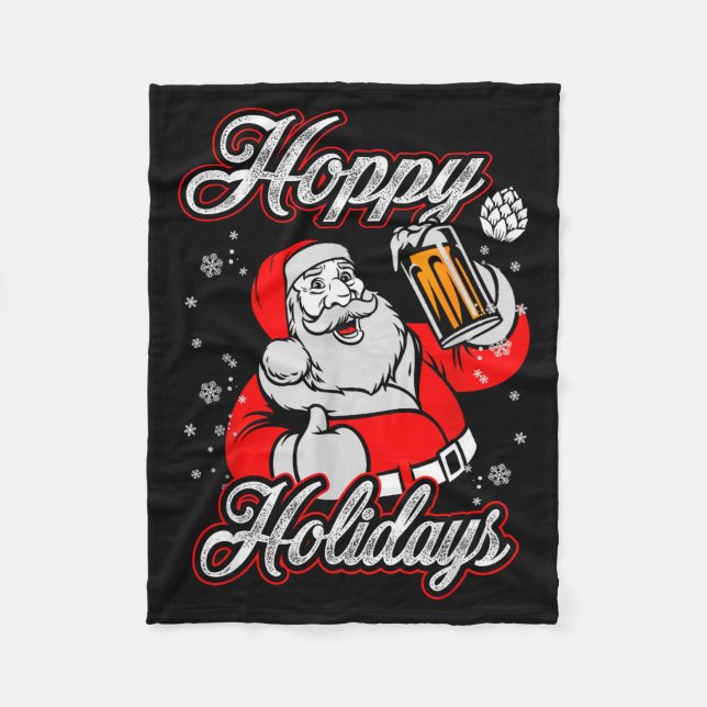 Manta Polar Funny Hoppy Holidays Santa Beer Christmas Drinking (Anverso)