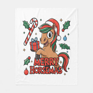 Manta Polar Funny Horse Merry Horsemas