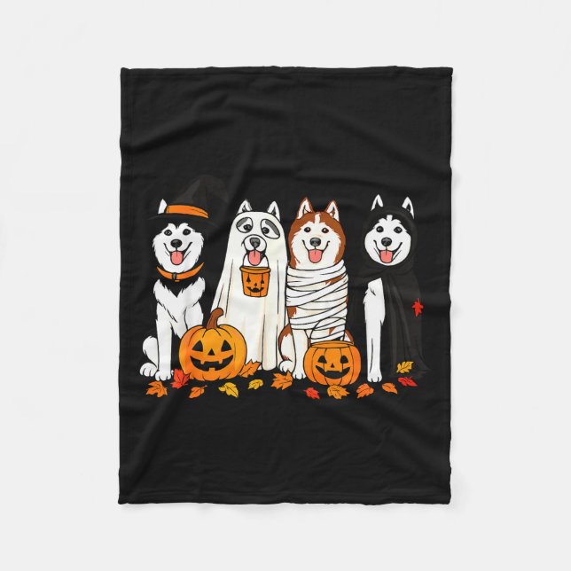 Manta Polar Funny Husky Ghost Dogs Halloween Dog Soky  (Anverso)
