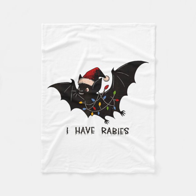 Manta Polar Funny I Have Rabies Christmas Bat Matching Holiday (Anverso)