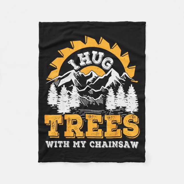 Manta Polar Funny I Hug Trees Chainsaw Logger Mountain Design  (Anverso)