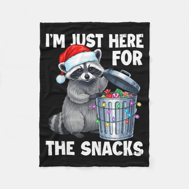 Manta Polar Funny I'm Just Here For The Snacks Raccoon Christm (Anverso)