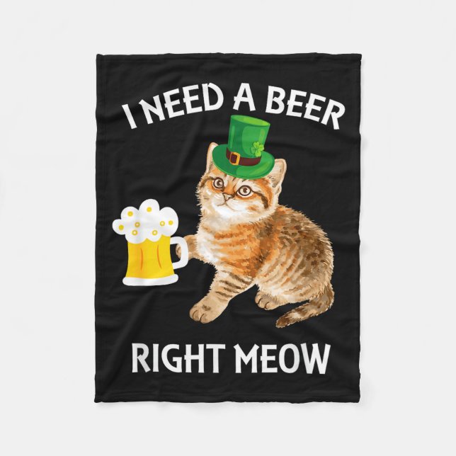 Manta Polar Funny Irish Beer Cat St Patricks Day Drinking With (Anverso)