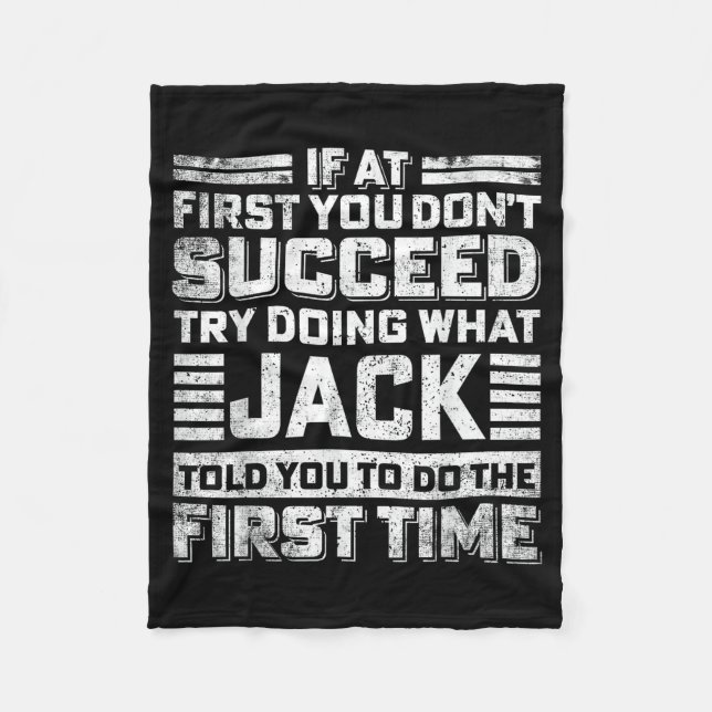 Manta Polar Funny Jack If At First You Don't Succeed Try Doing (Anverso)