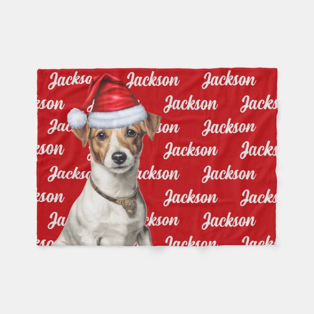 Manta Polar Funny Jack Russell Dog Name Pattered Navidades (Frente (Horizontal))