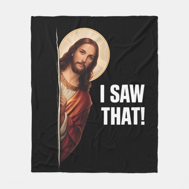 Manta Polar Funny Jesus "I Saw That" Christian meme design (Anverso)
