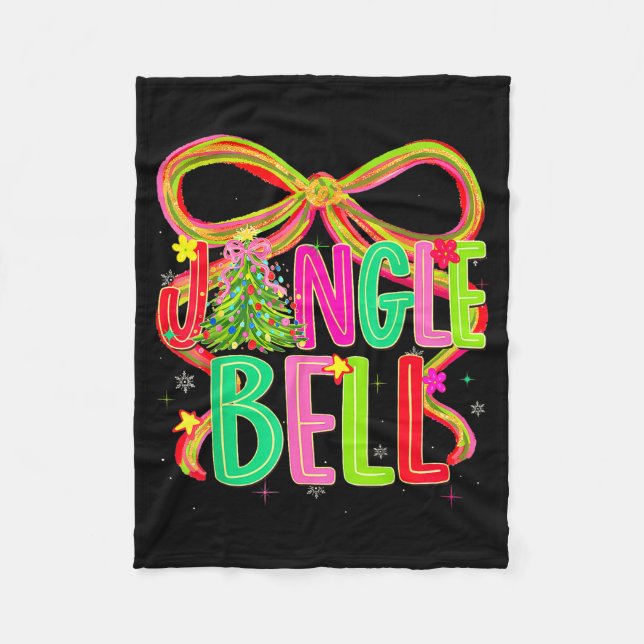 Manta Polar Funny Jingle Bells Coquette Bow Merry Christmas Gi (Anverso)